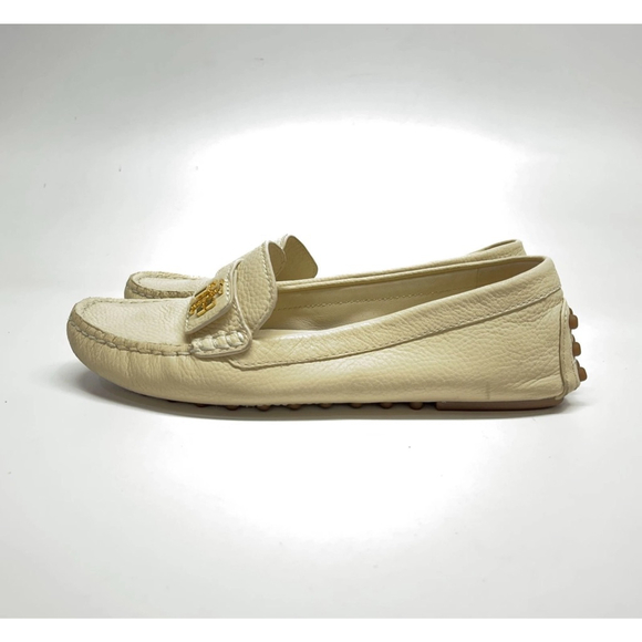Tory Burch Kira Driver Cream Leather Loafers Size 7 - Picture 4 of 9
